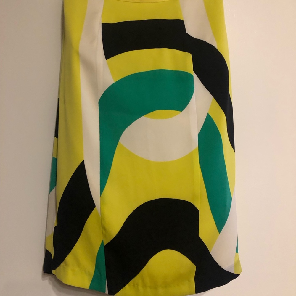 Catherine Malandrino Yellow and Green A-Line Skirt Casual Resort Wear